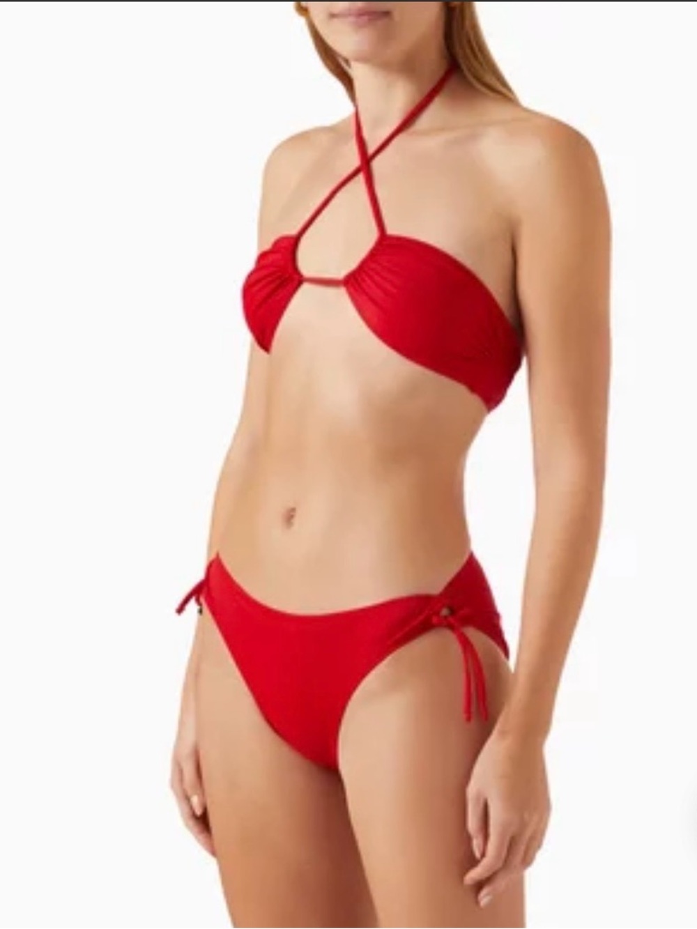 Women’s Norma Kamali Jason Bikini Top Swimwear Size Small Red Resortwear Beach